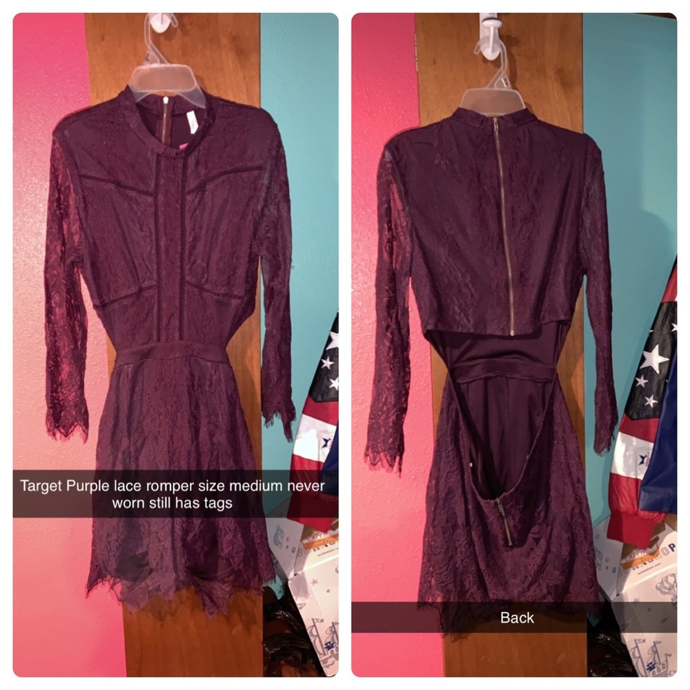 Lace romper with longer sleeves and shorts
